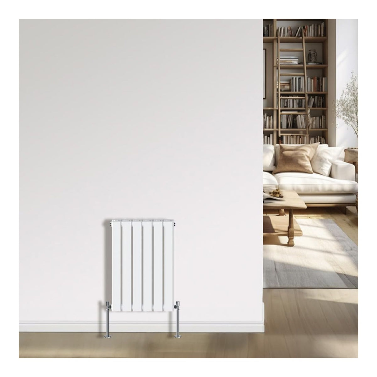 Radiateur salle de bain blanc 600x408 mm double barre acier
