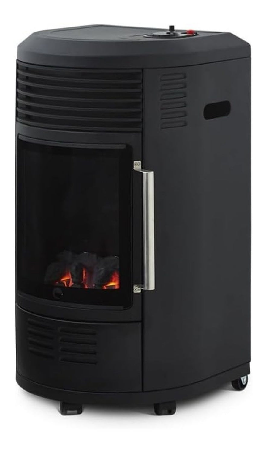 Poele gaz Infrableu thermostat 6 positions ambiance feu cheminee 40m2