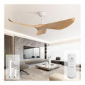 Ventilateur plafond 132 cm sans lumiere telecommande 16 vitesses ete hiver