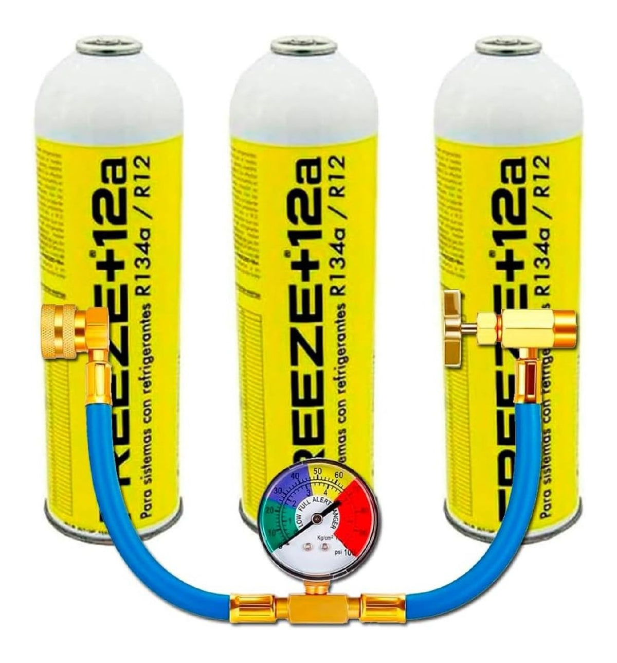 Gaz refrigerant organique lot 3x420g remplacement R134a R12 avec tuyau mano