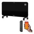 Radiateur verre infrarouge 2000W noir mural ou sur pied WiFi