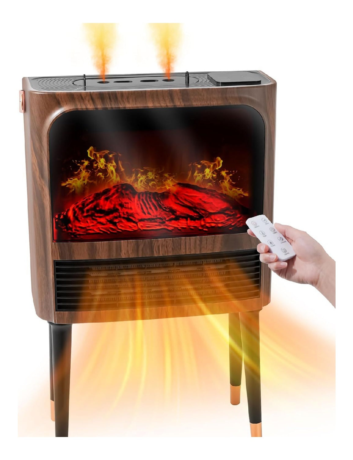 Cheminee electrique portable 1500W flamme realiste telecommandee