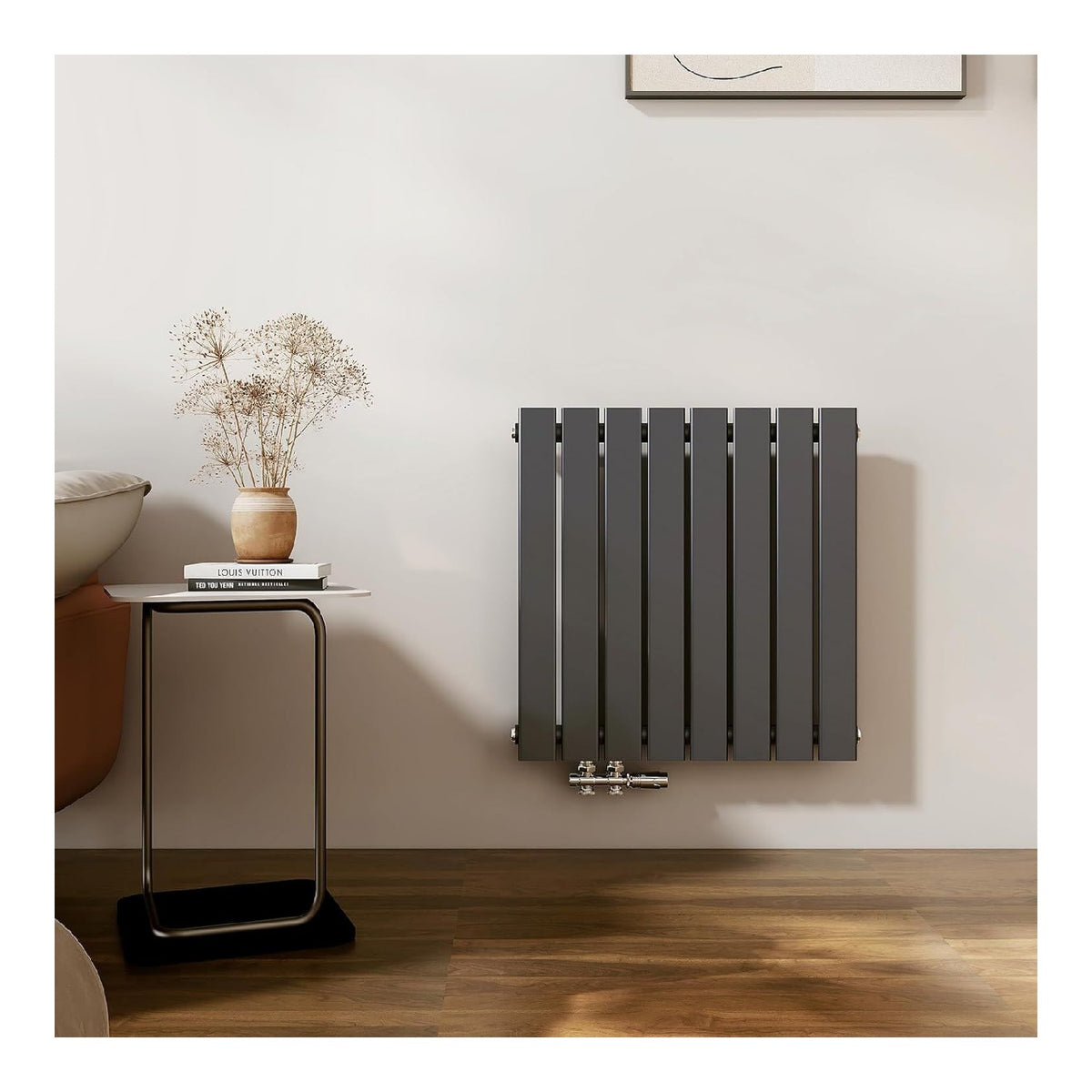 Radiateur compact 630x620 mm anthracite simple panneau 450W