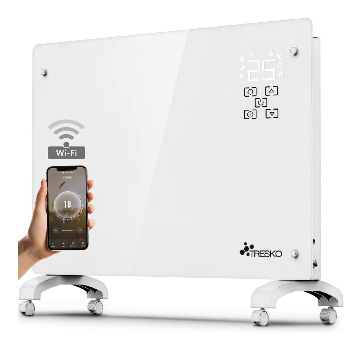 Convecteur verre 2000 W mobile et mural minuterie 24 h
