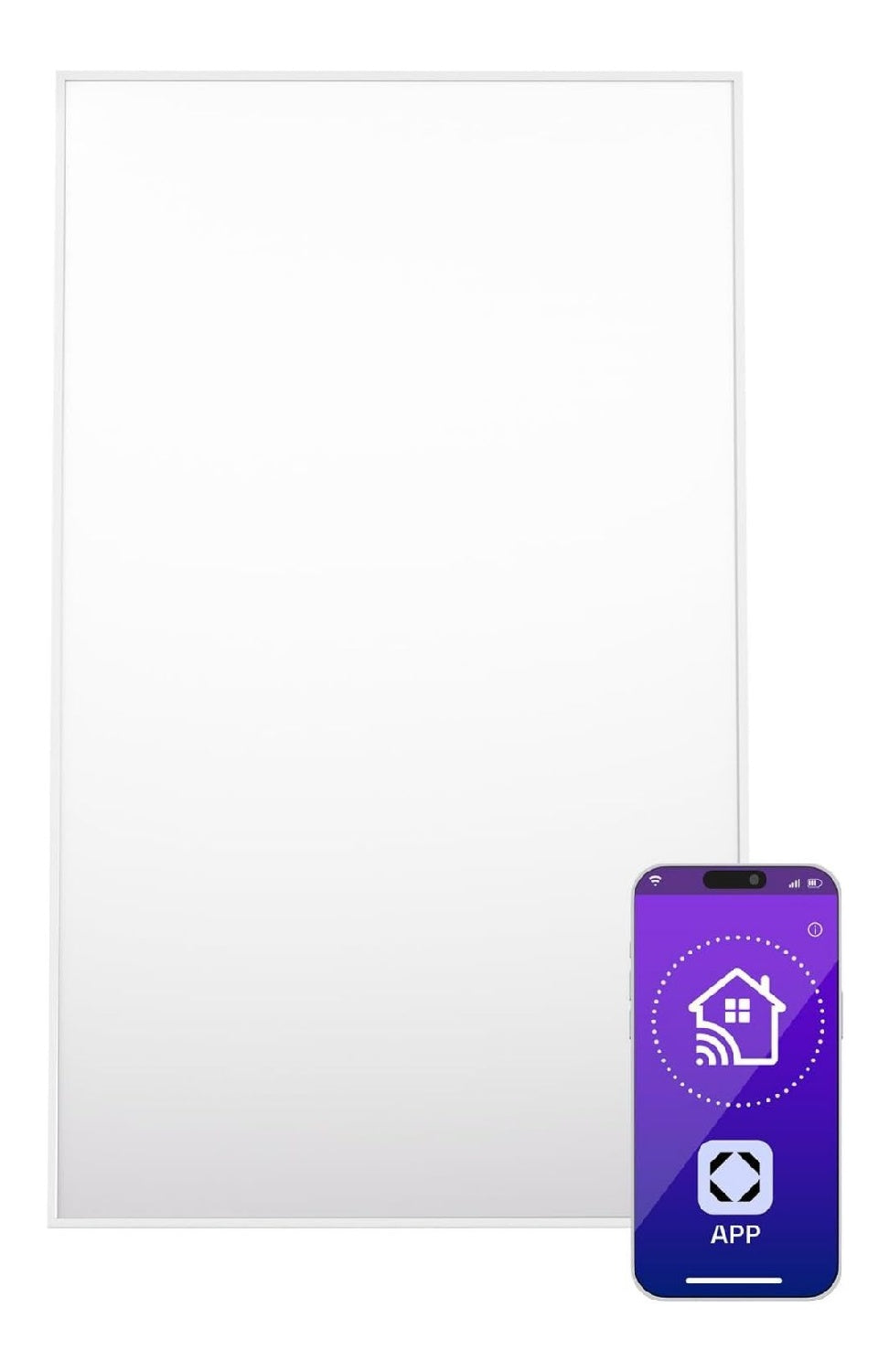 Panneau infrarouge 600 W mural Wi-Fi salle de bain IP24