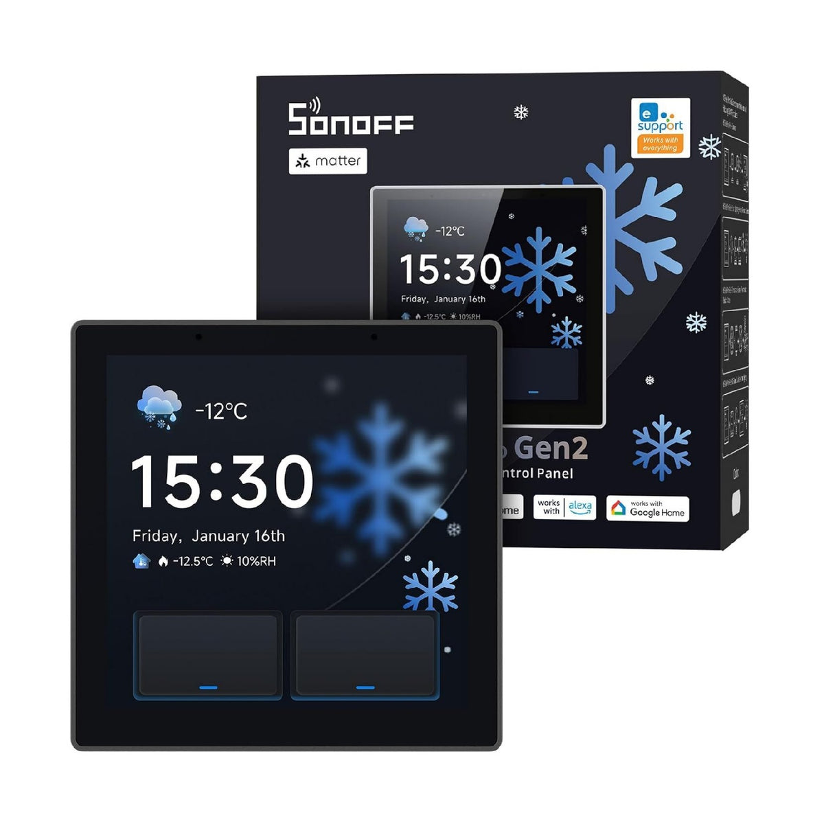 Panneau controle intelligent mural WiFi relais Zigbee Matter domotique