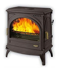 Poele bois fonte emaille 12,5kW anthracite traditionnel haut rendement