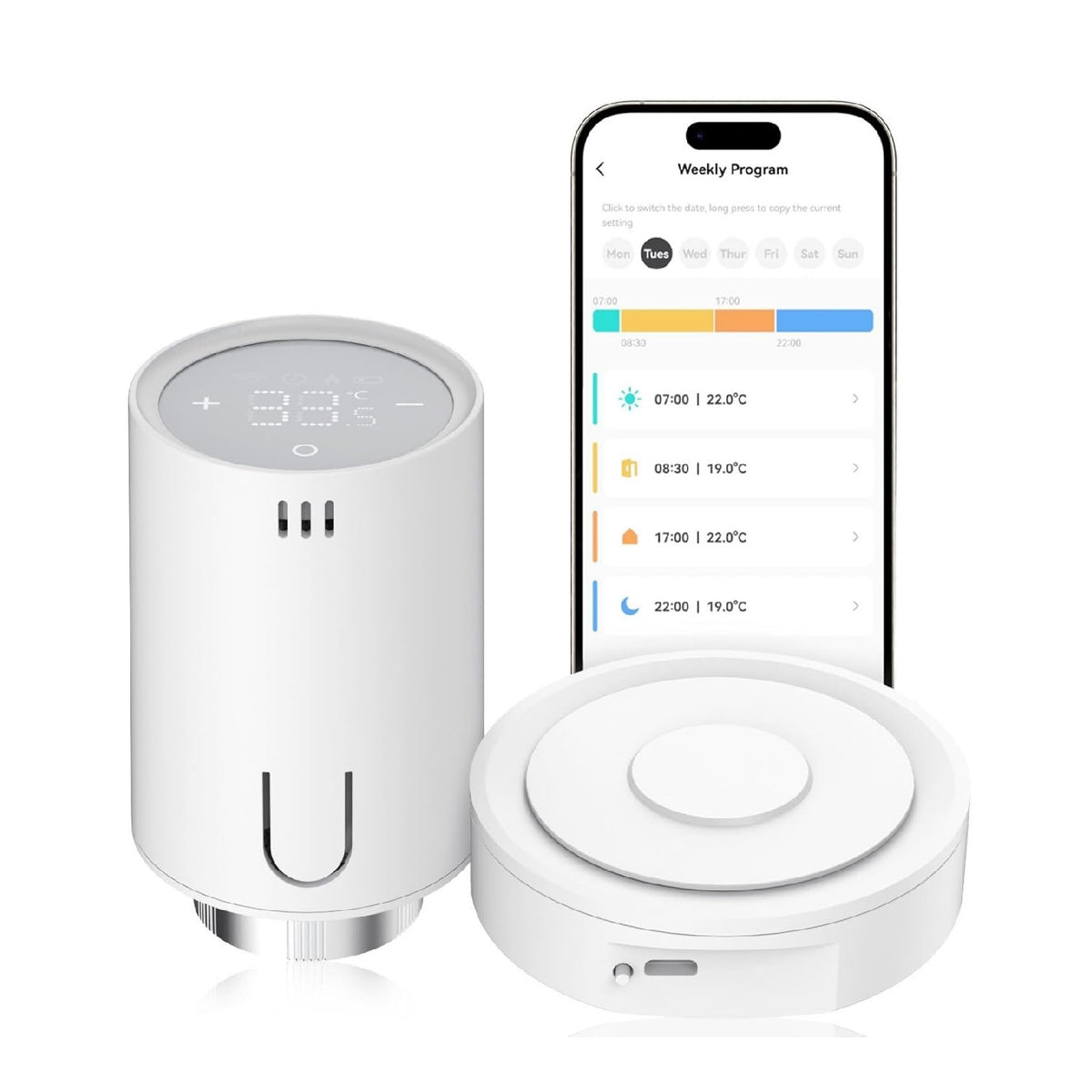 Thermostat radiateur intelligent Zigbee avec passerelle et app mobile