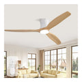 Ventilateur plafond bois massif 132 cm LED 16 vitesses telecommande moins de 20 dB