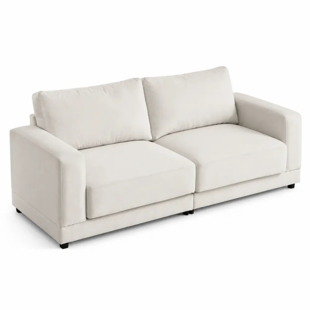 Sof¨¢ de dos plazas de madera y poli¨¦ster Beige 18