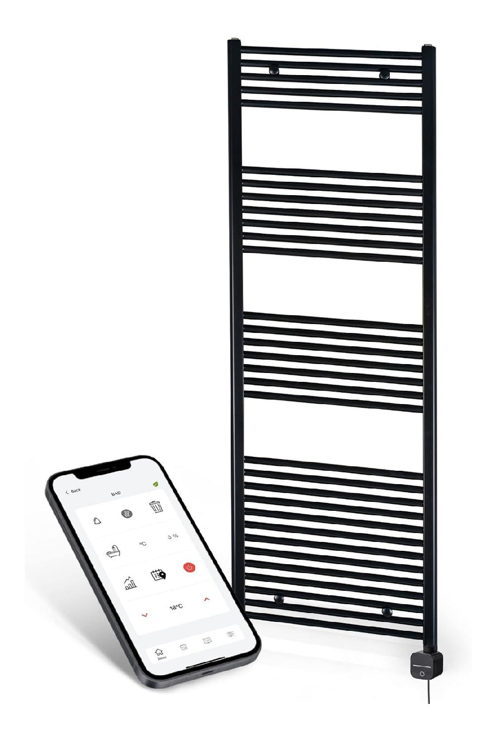 Radiateur seche-serviettes connecte WiFi 1775x600 mm pour salle de bain