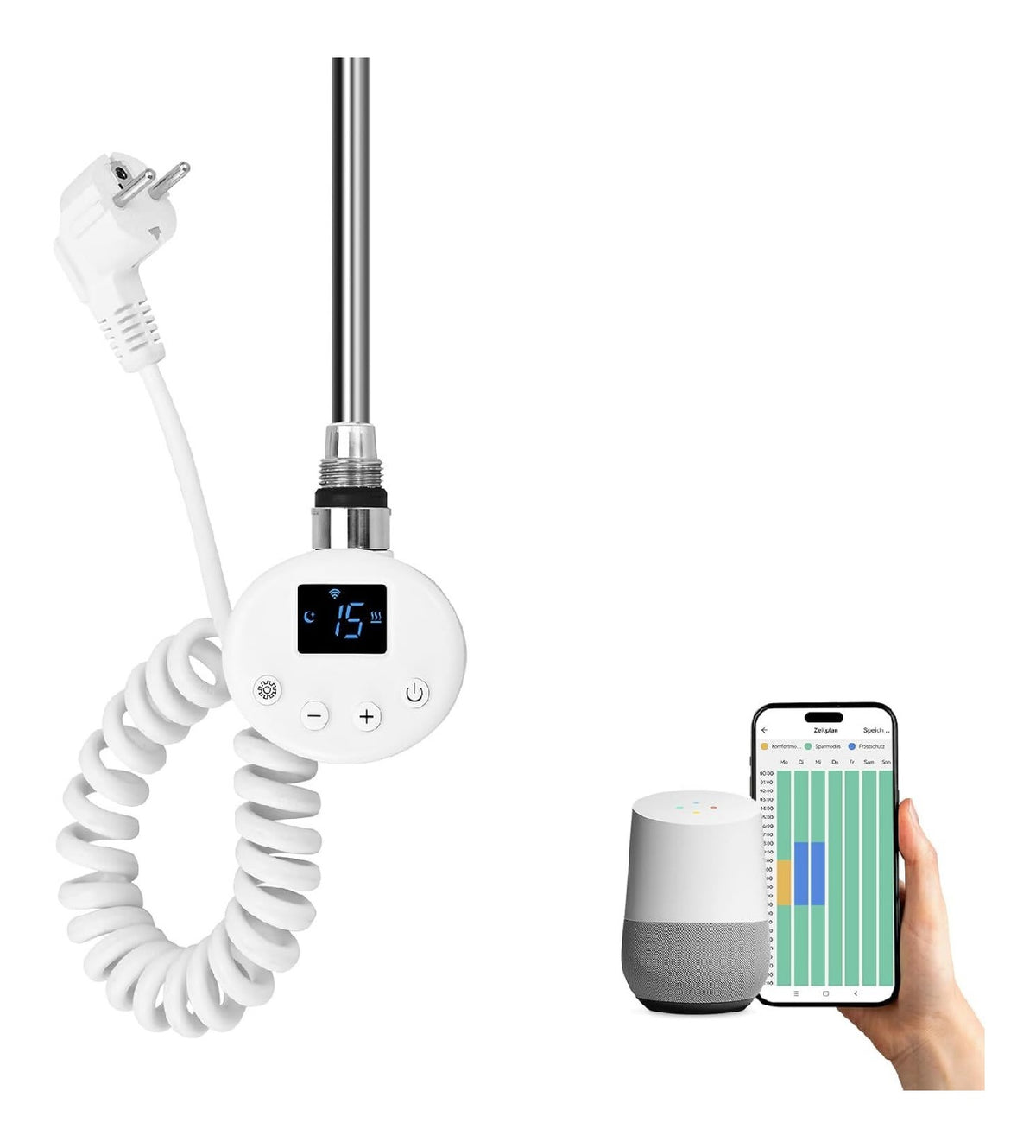 Barre chauffante connectee 1200 W pour seche-serviettes