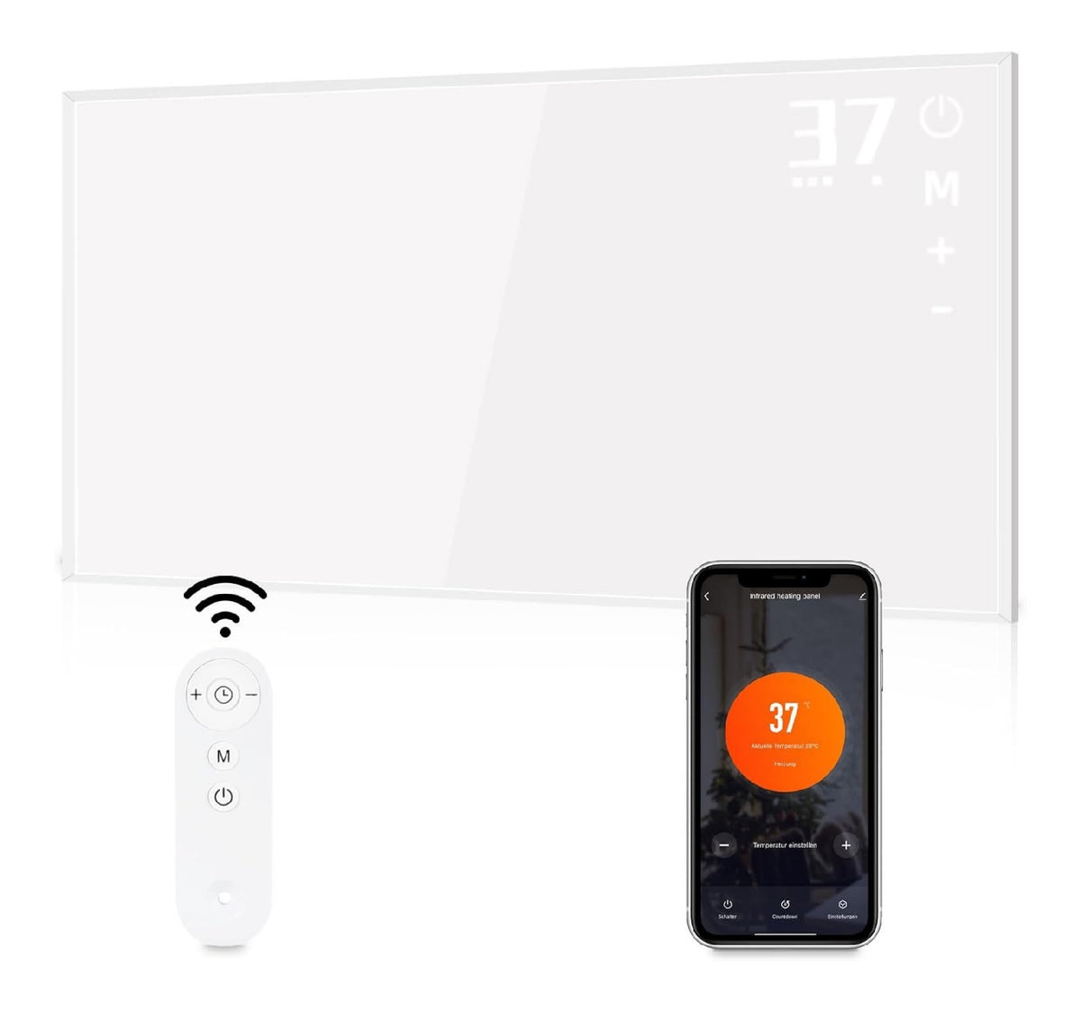 Panneau infrarouge 450 W telecommande Wi-Fi autonome