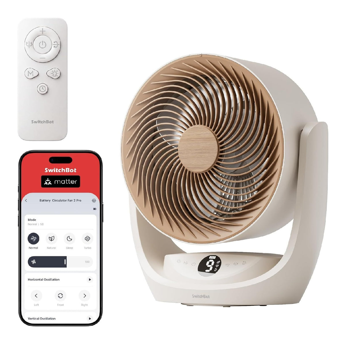 Ventilateur table ioniseur 33,5 m telecommande 21 dB APP Matter Alexa Google