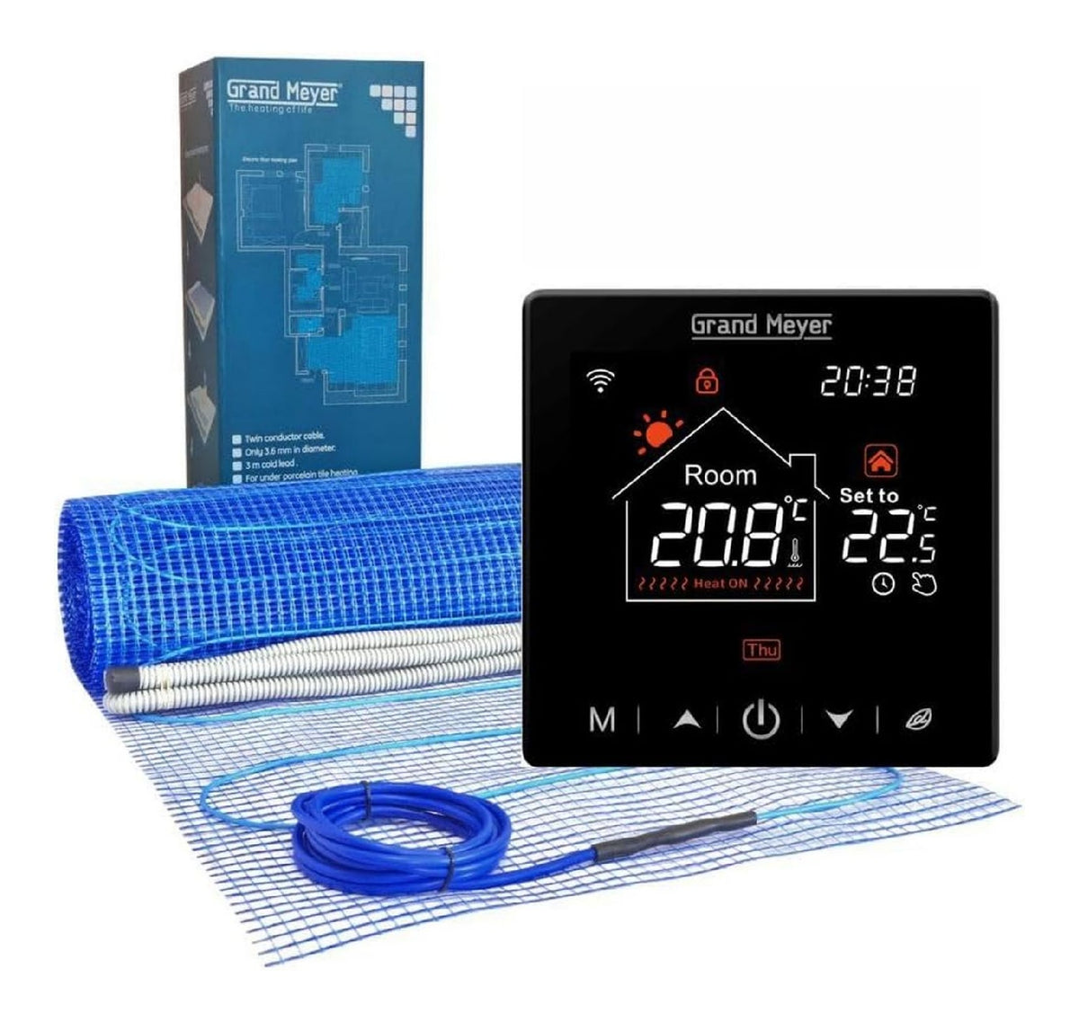 Kit tapis chauffant 8 m2 200 W/m2 thermostat Wi-Fi programmable