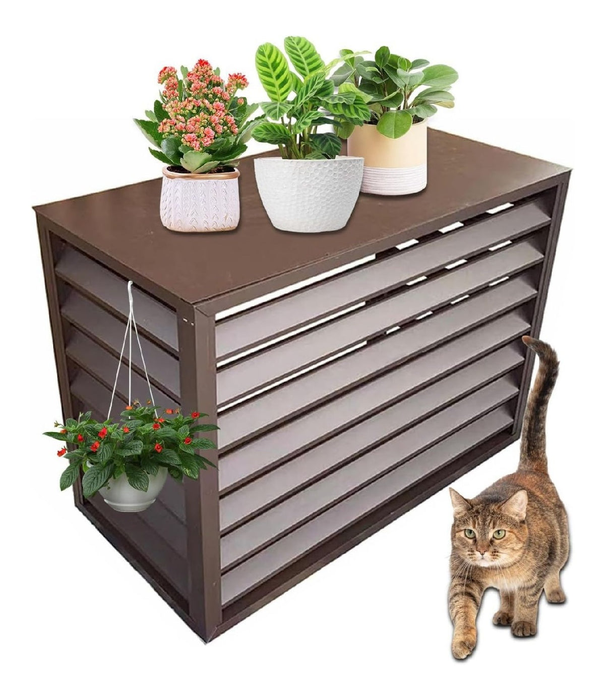 Paravent Aluminium Brise-Vue pour Unite Exterieure Clim et Pompe Chaleur 100 cm