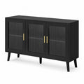 Aparador Negro de Madera con Puertas de Vidri