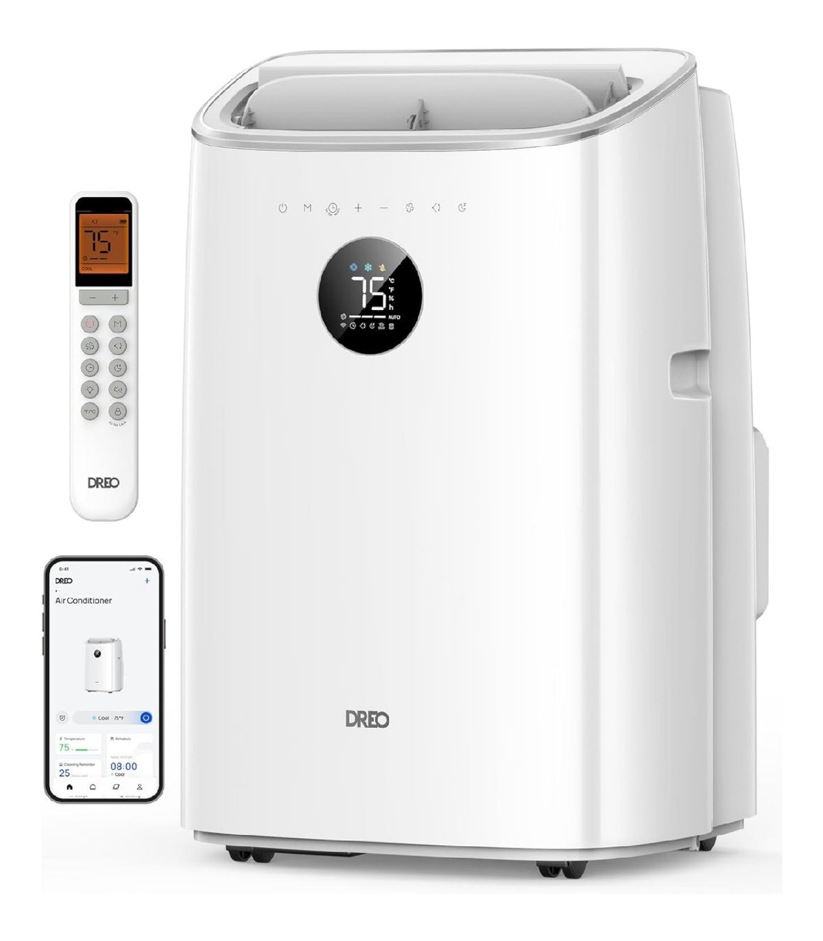 Climatiseur Mobile 7500 BTU 3 en 1 Systeme Sans Drainage Controle App et Voix 45 dB
