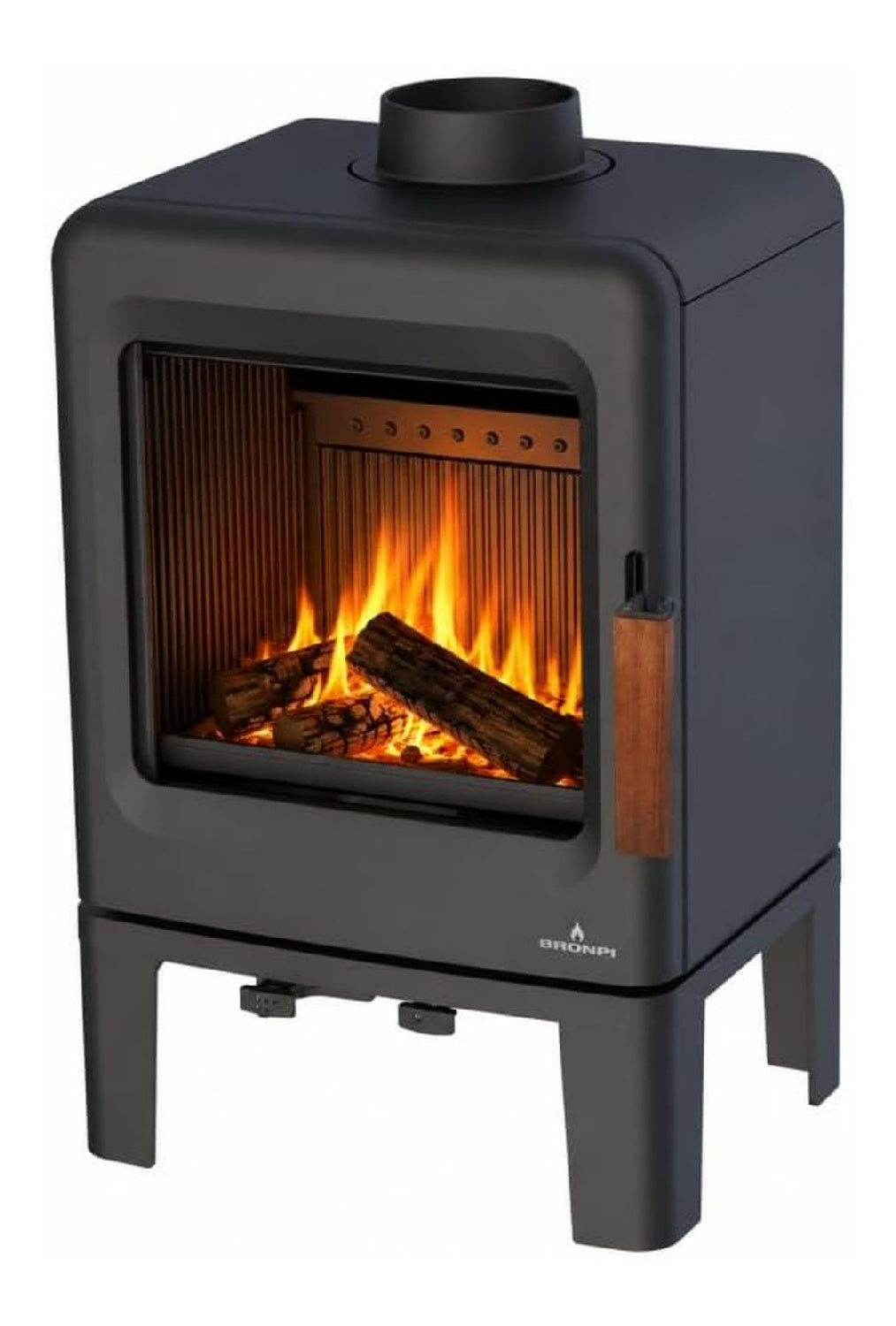 Poele bois fonte etanche 5kW triple combustion 125m3 A vitre propre