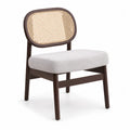Silla de sal¨®n con respaldo de rat¨¢n y asiento tapiza