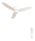 Ventilateur plafond 132 cm blanc LED 3 teintes 6 vitesses telecommande ete hiver