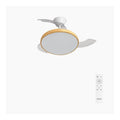 Ventilateur plafond pales retractables 91 cm LED 3 teintes ete hiver telecommande