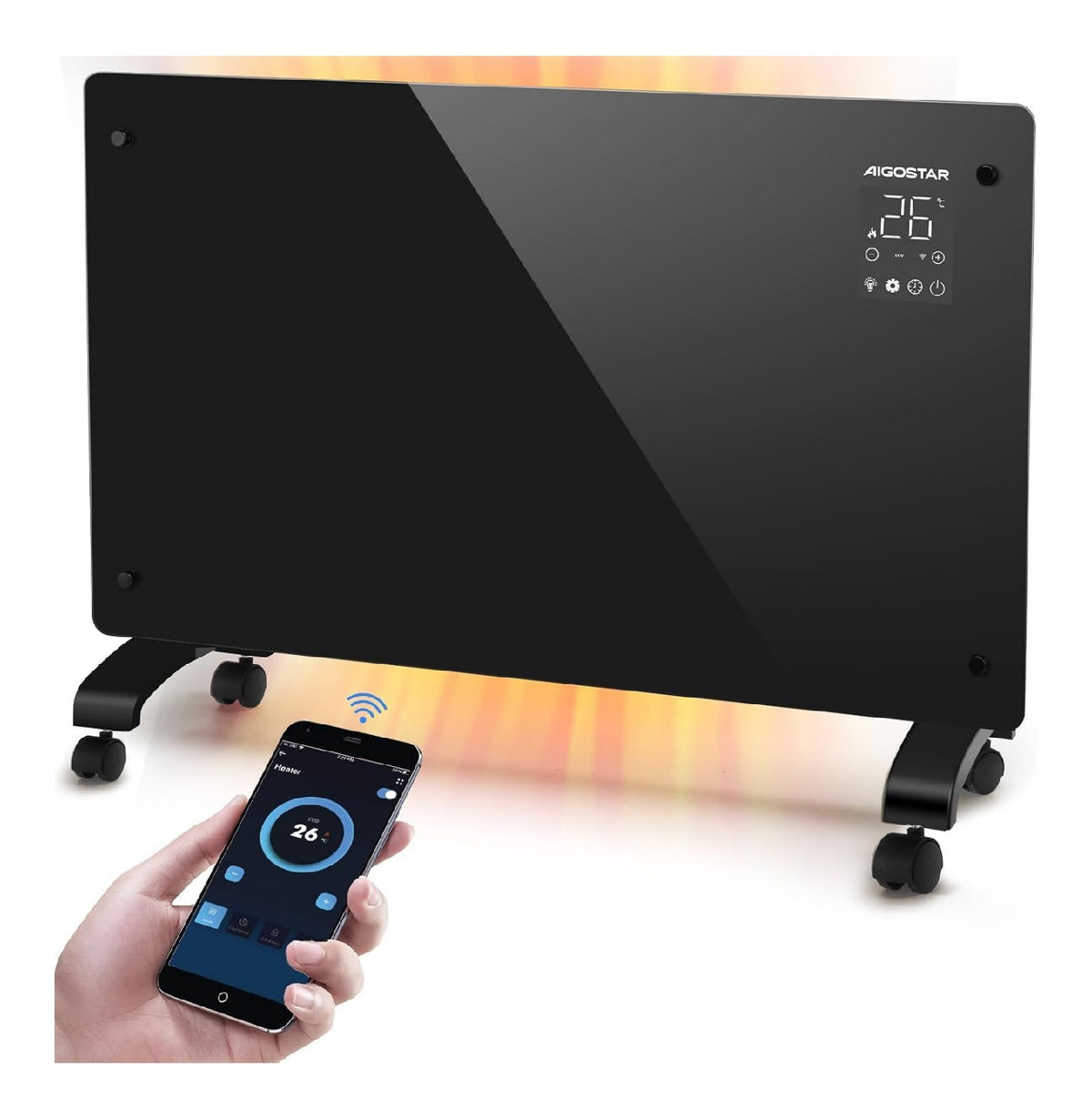 Convecteur 2000 W tactile Wi-Fi trois modes antigel eco confort