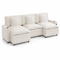 Sof¨¢ modular de tela crema con ch