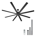 Ventilateur plafond 214 cm 8 pales aluminium sans lumiere telecommande 6 vitesses
