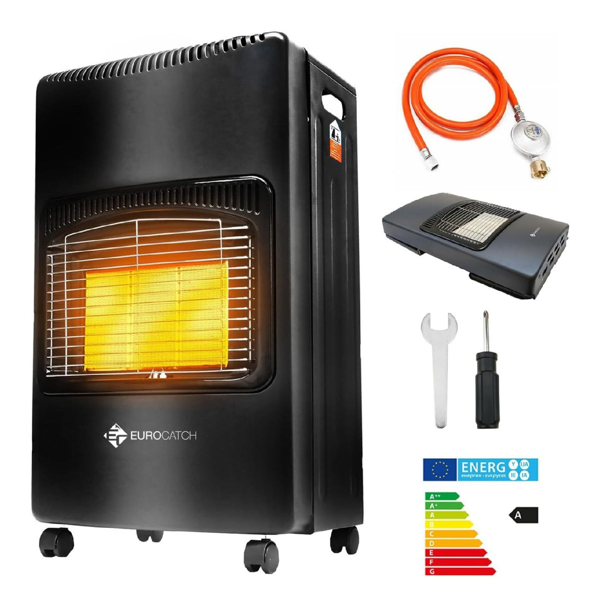 Chauffage gaz mobile 4200W plaques ceramique butane propane 82m3