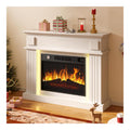 Cheminee sur pied 2000 W flamme 3D telecommande thermostat