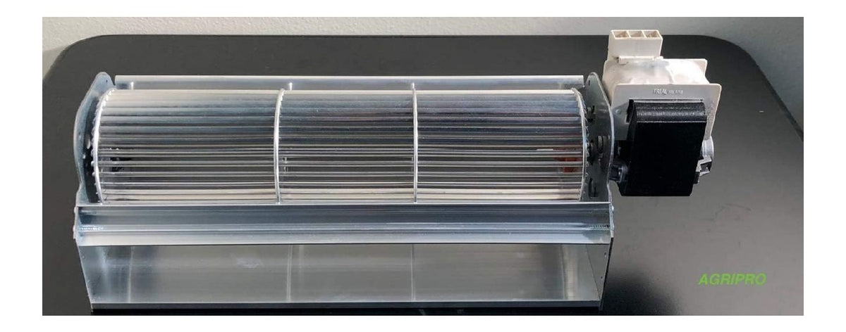 Ventilateur tangentiel 80mm moteur droit 300mm 230V pour poele granules