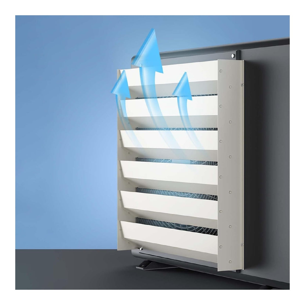 Deflecteur sortie air unite exterieure acier galvanise 45 degres
