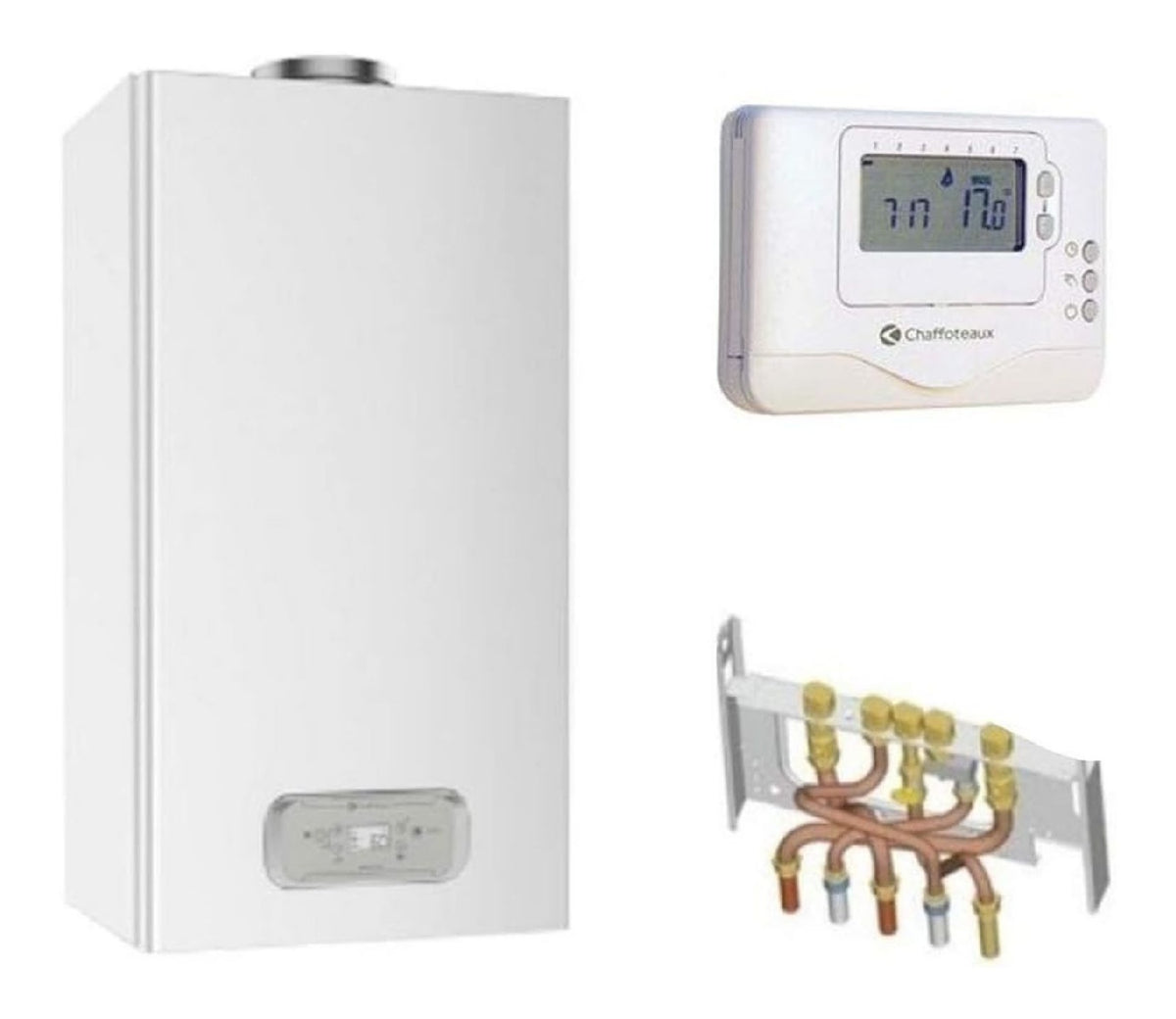 Chaudiere gaz cheminee 25kW bas noix chauffage eau chaude sanitaire
