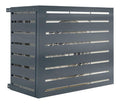 Cache climatiseur exterieur metal gris anthracite ajustable 95x50x80