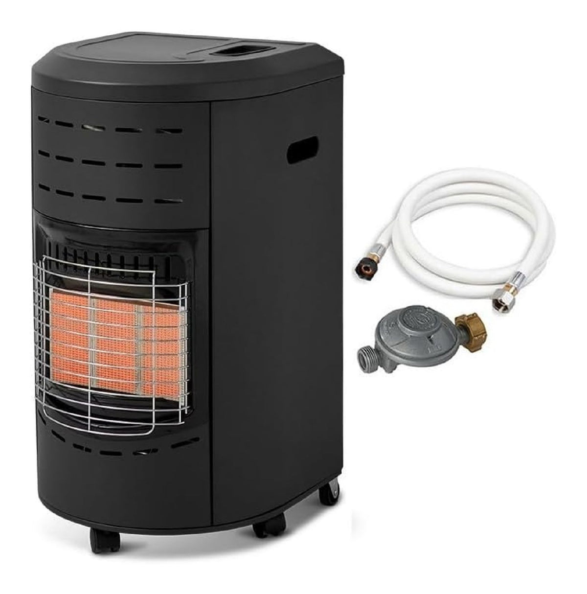 Poele gaz infrarouge noir 4200W bruleur ceramique 40m2 classe A