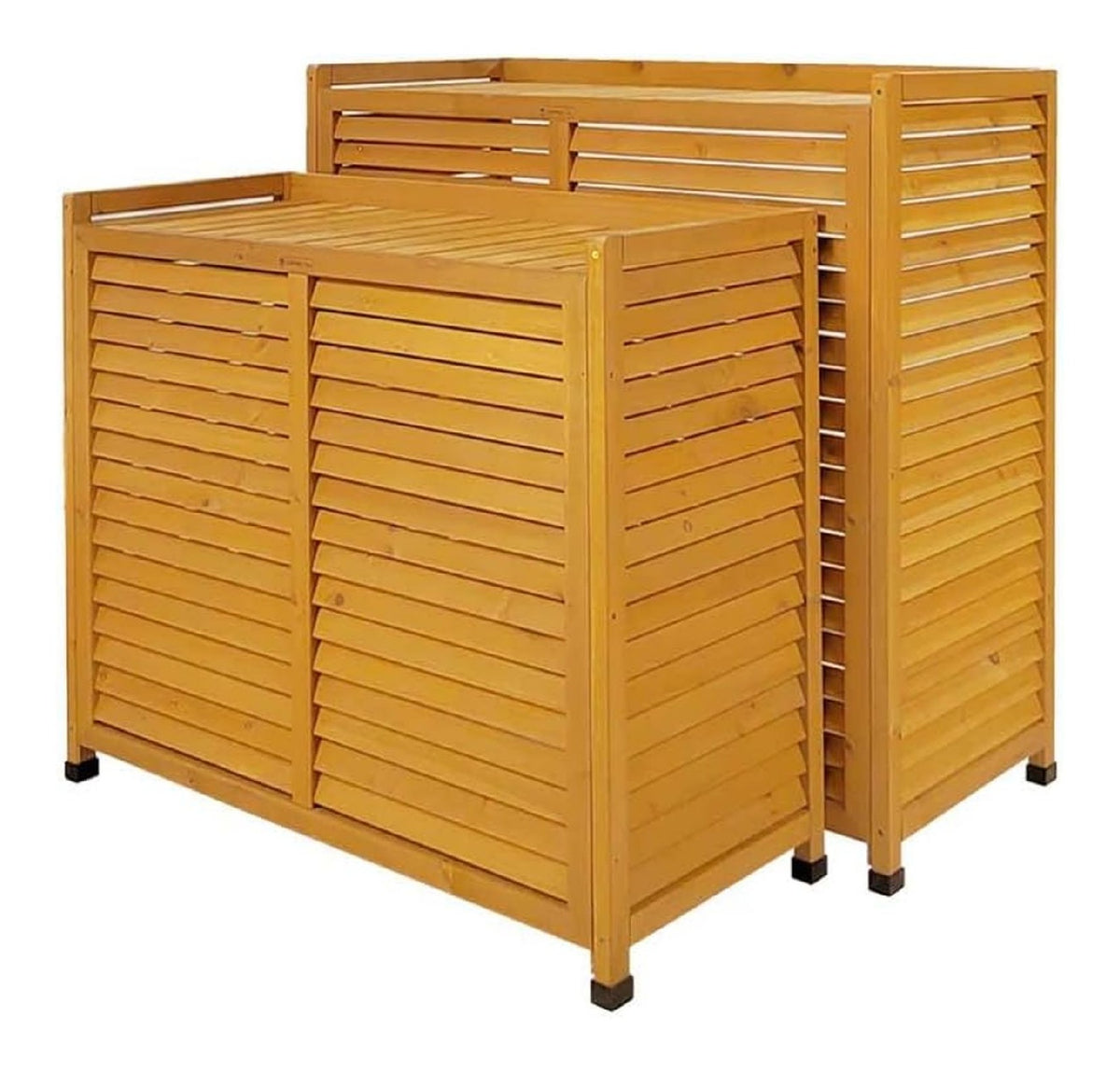 Caisson cache climatiseur exterieur bois pin miel attenuation bruit montage rapide