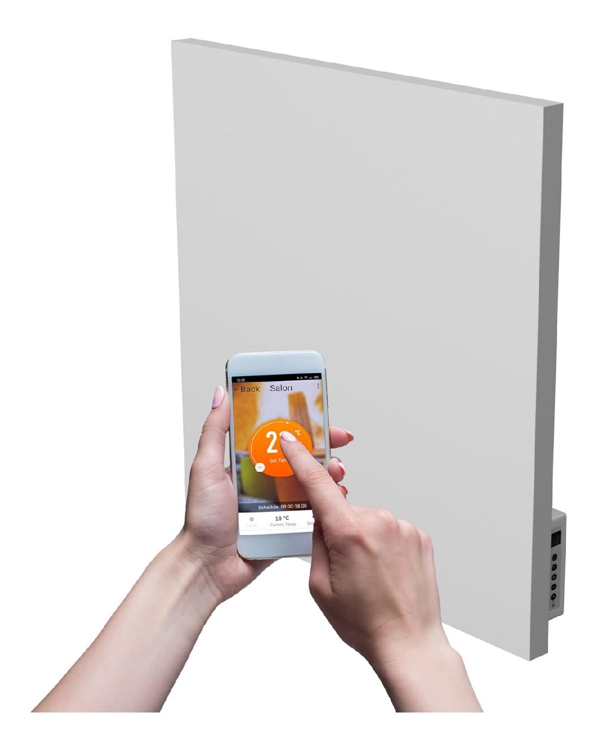 Panneau infrarouge acier 350 W connecte mural rapide