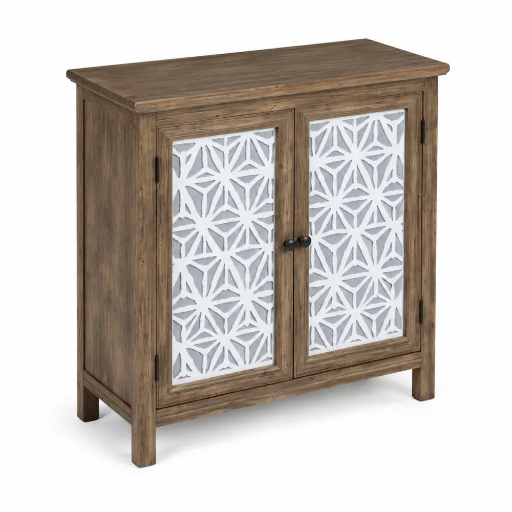 Aparador de Madera Marr¨®n con Puertas Geom¨¦tric