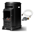 Poele gaz fonte Infrableu soufflerie 6 positions 40m2 ambiance feu