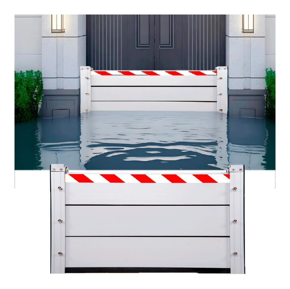 Barriere anti-inondation aluminium 80x80 cm amovible etanche reutilisable garage