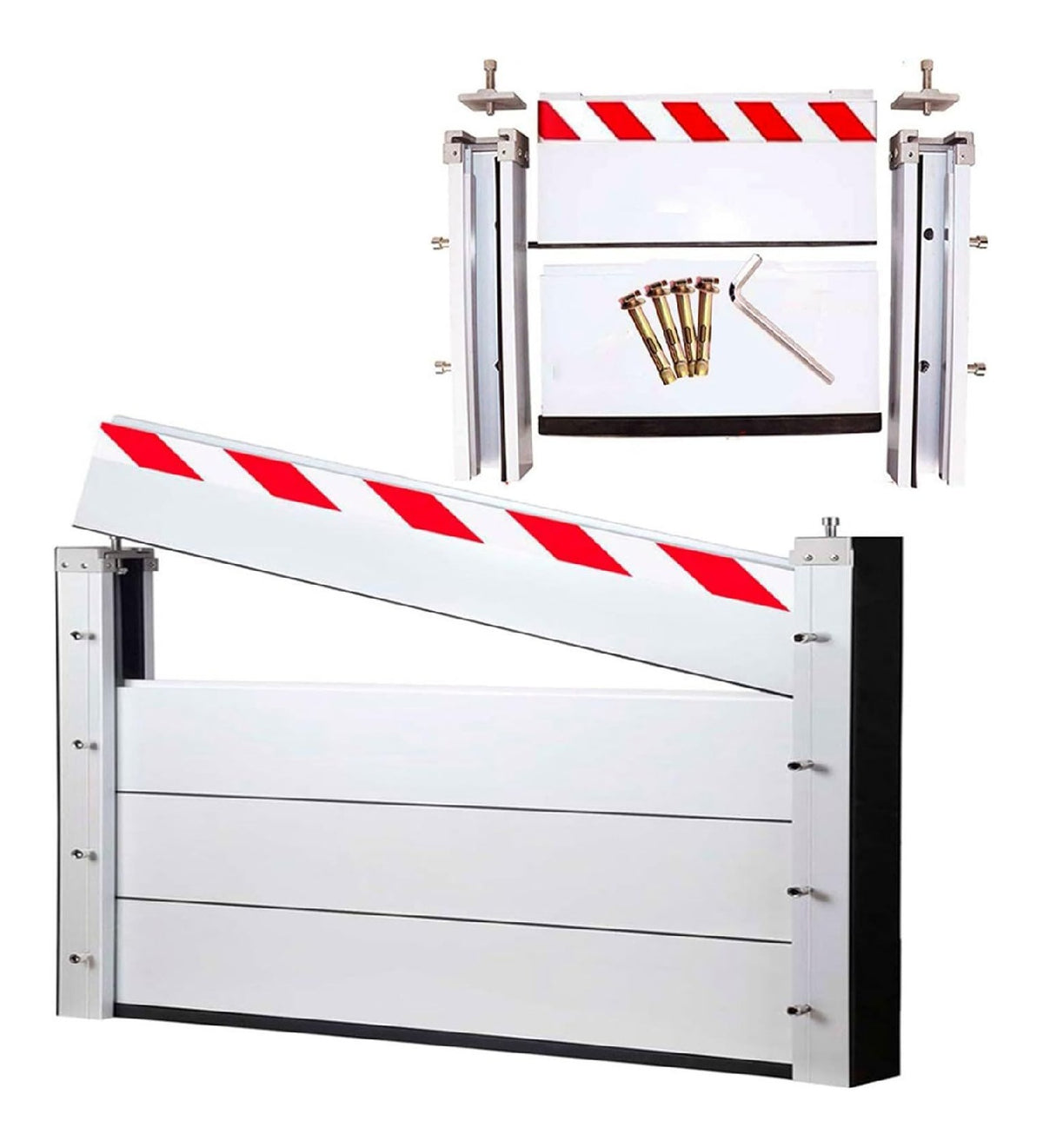 Barriere anti-inondation aluminium 90x40 cm modulaire bandes reflexion garage porte