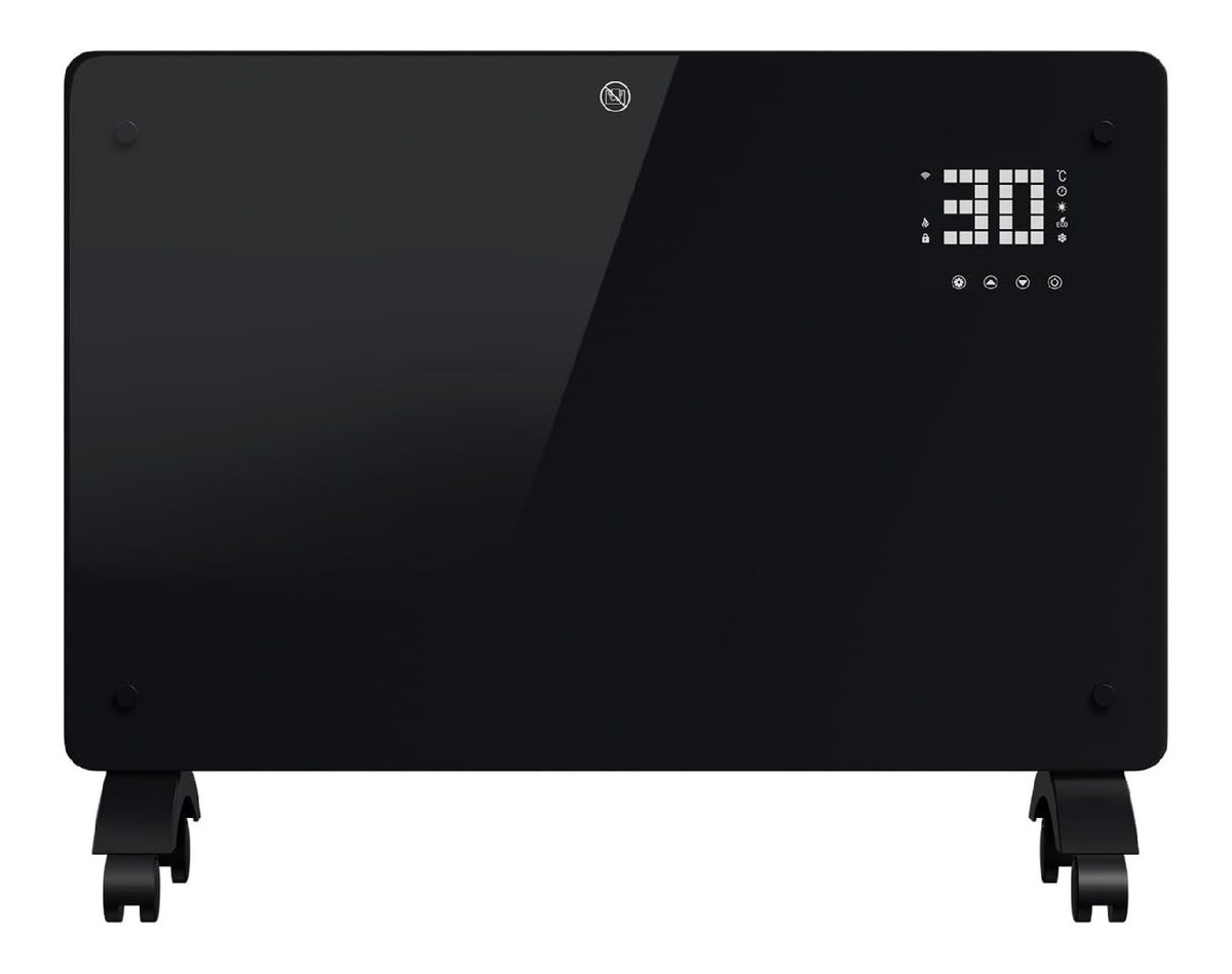 Convecteur verre noir 2500 W Wi-Fi deux niveaux