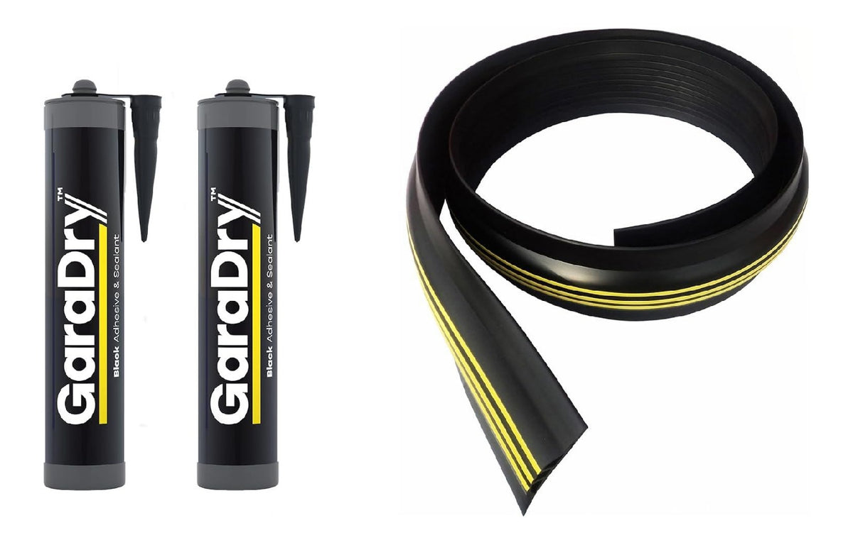 Kit joint seuil garage 2,5 cm PVC souple 3,73 m adhesif inclus garantie 5 ans