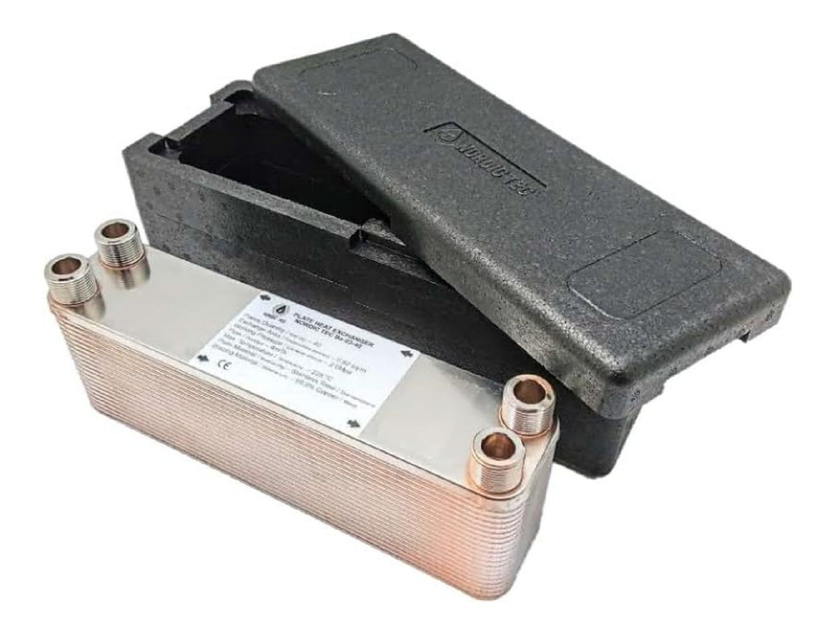 Echangeur plaques inox 40 plaques 165 kW 3/4 pouce avec isolation