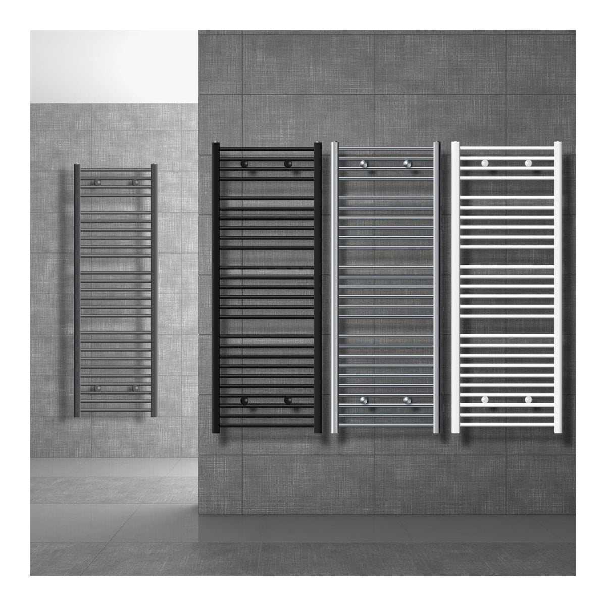 Radiateur seche-serviettes design 600 x 1500 mm raccord bas lateral