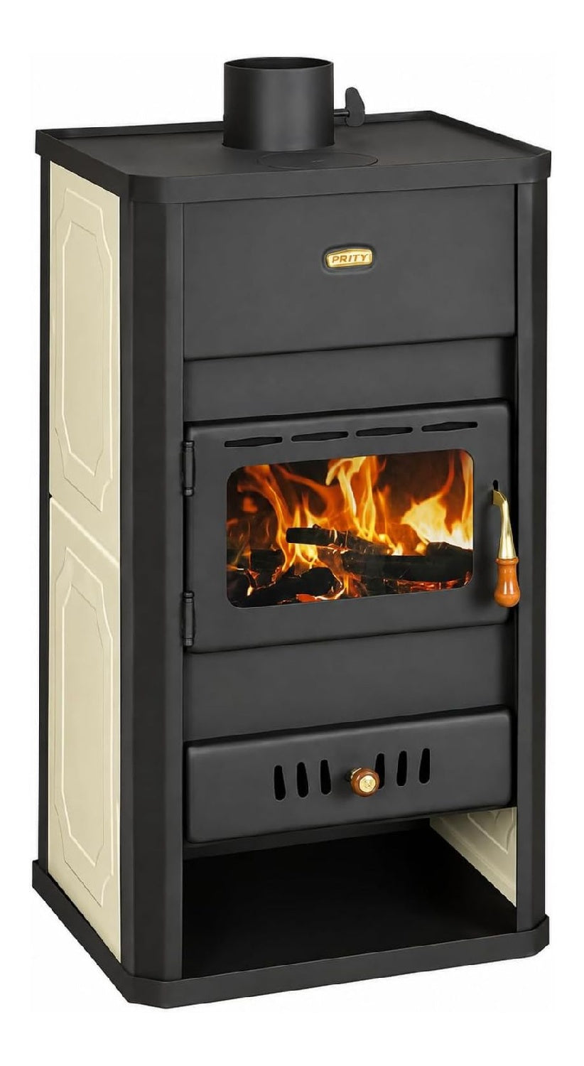 Poele a bois raccordable chauffage central chaudiere eau 13 kW acier