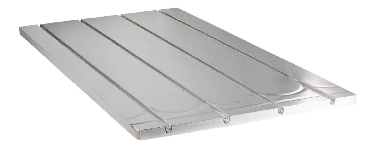 Dalle plancher chauffant sec XPS 25 mm 114 x 60 cm feuille alu