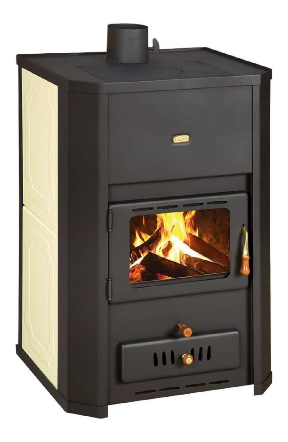 Poele bois 24,3 kW gaine eau chauffage central 18,2 kW eau