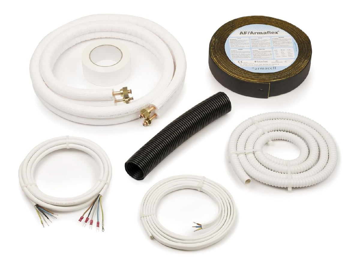 Kit installation frigorifique cuivre isole 1/4-3/8 pouces 3m climatisation split